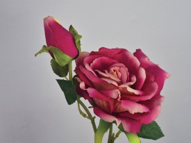 Vara rosa y pimpollo flores artificiales 0393